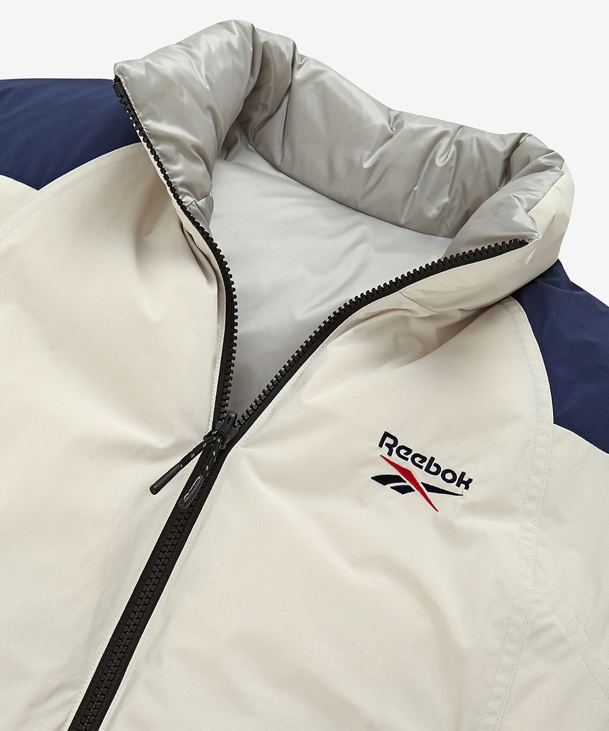 리복(REEBOK) 벡터 리버시블 크롭 다운 자켓 (W) - 베이지