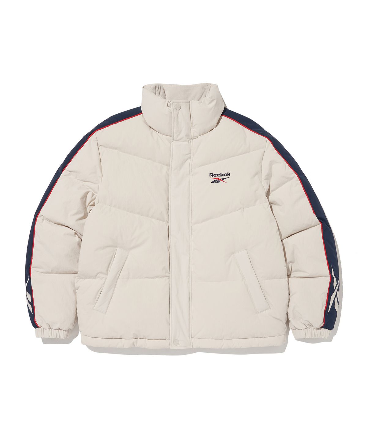 리복(REEBOK) 클래식 벡터 패널드 다운 자켓 - 베이지