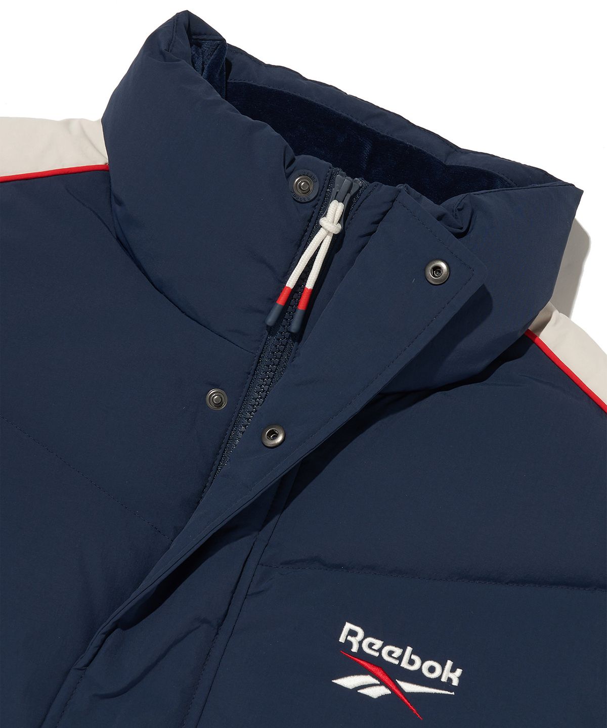 리복(REEBOK) 클래식 벡터 패널드 다운 자켓 - 네이비