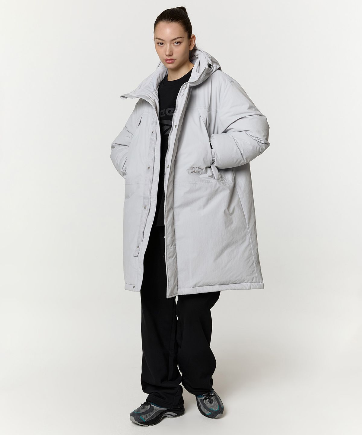 리복(REEBOK) 스포츠 롱 다운 파카 - 그레이