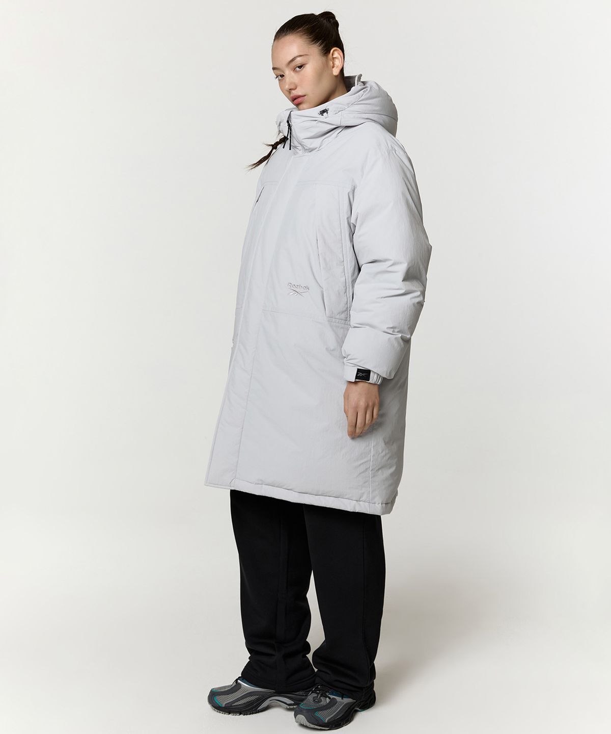 리복(REEBOK) 스포츠 롱 다운 파카 - 그레이