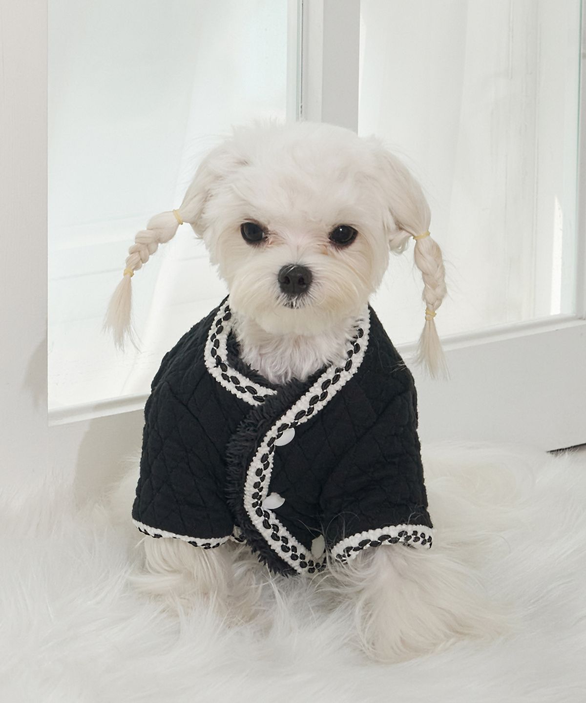 슈퍼펫(SUPERPET) 강아지옷 트위드 조끼 블랙