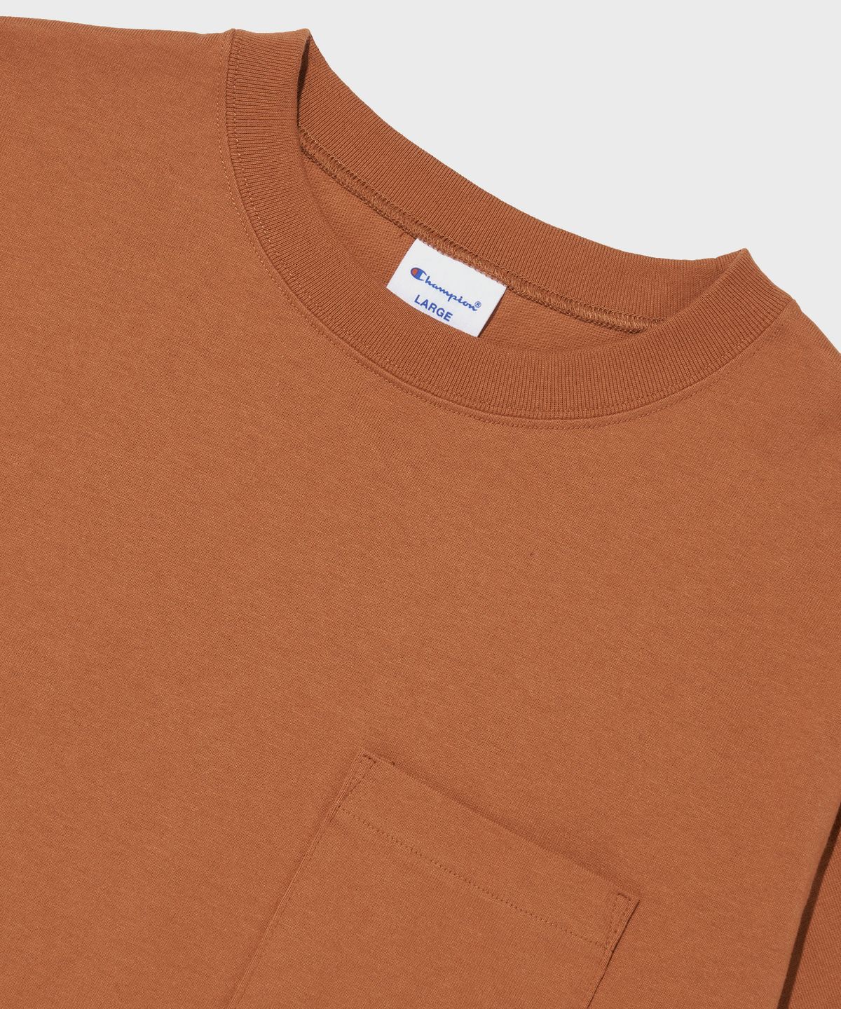 챔피온(CHAMPION) 베이직 포켓 반팔 티셔츠 Normal Orange
