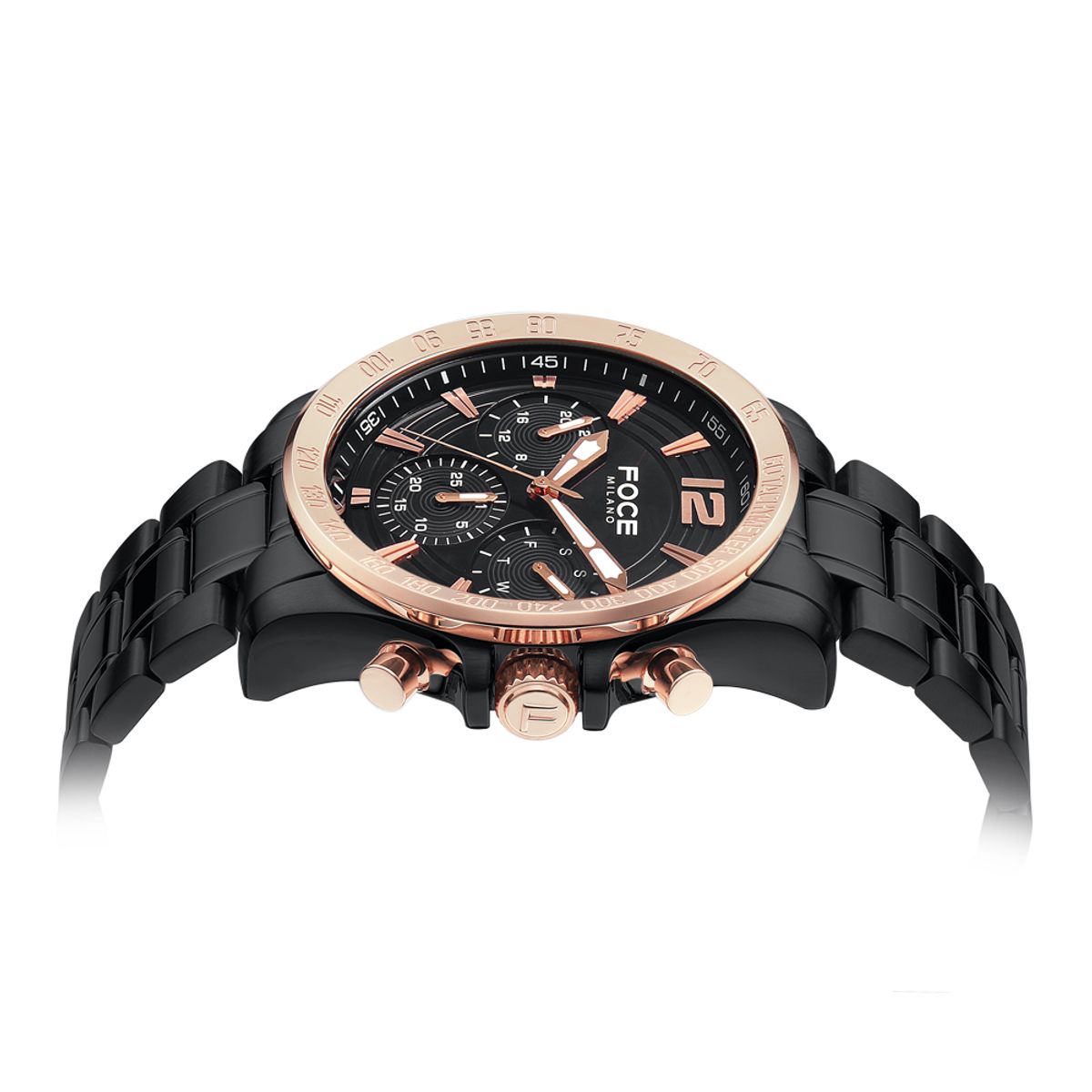 포체(FOCE) 44mm 남성 멀티펑션 메탈시계 FM8301BKG