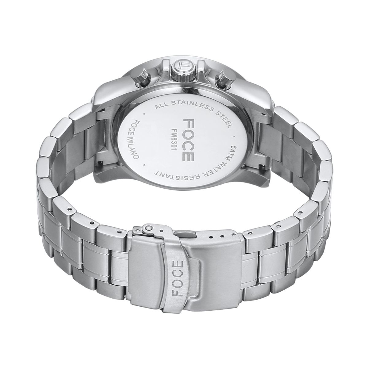 포체(FOCE) 44mm 남성 멀티펑션 메탈시계 FM8301BK
