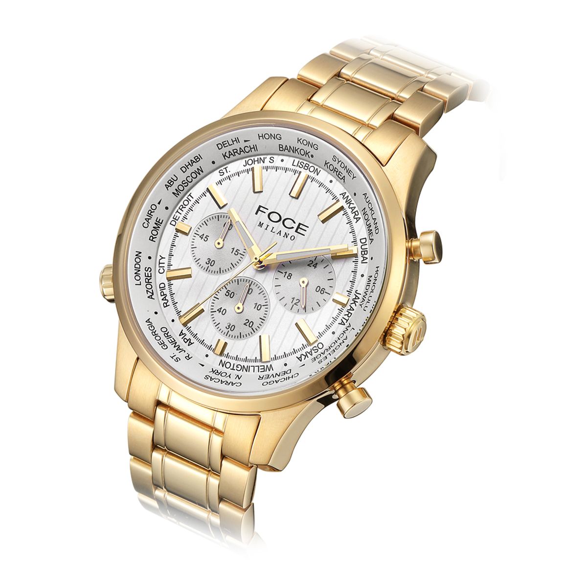포체(FOCE) 46mm 남성 크로노그래프 메탈시계 FM8307GD