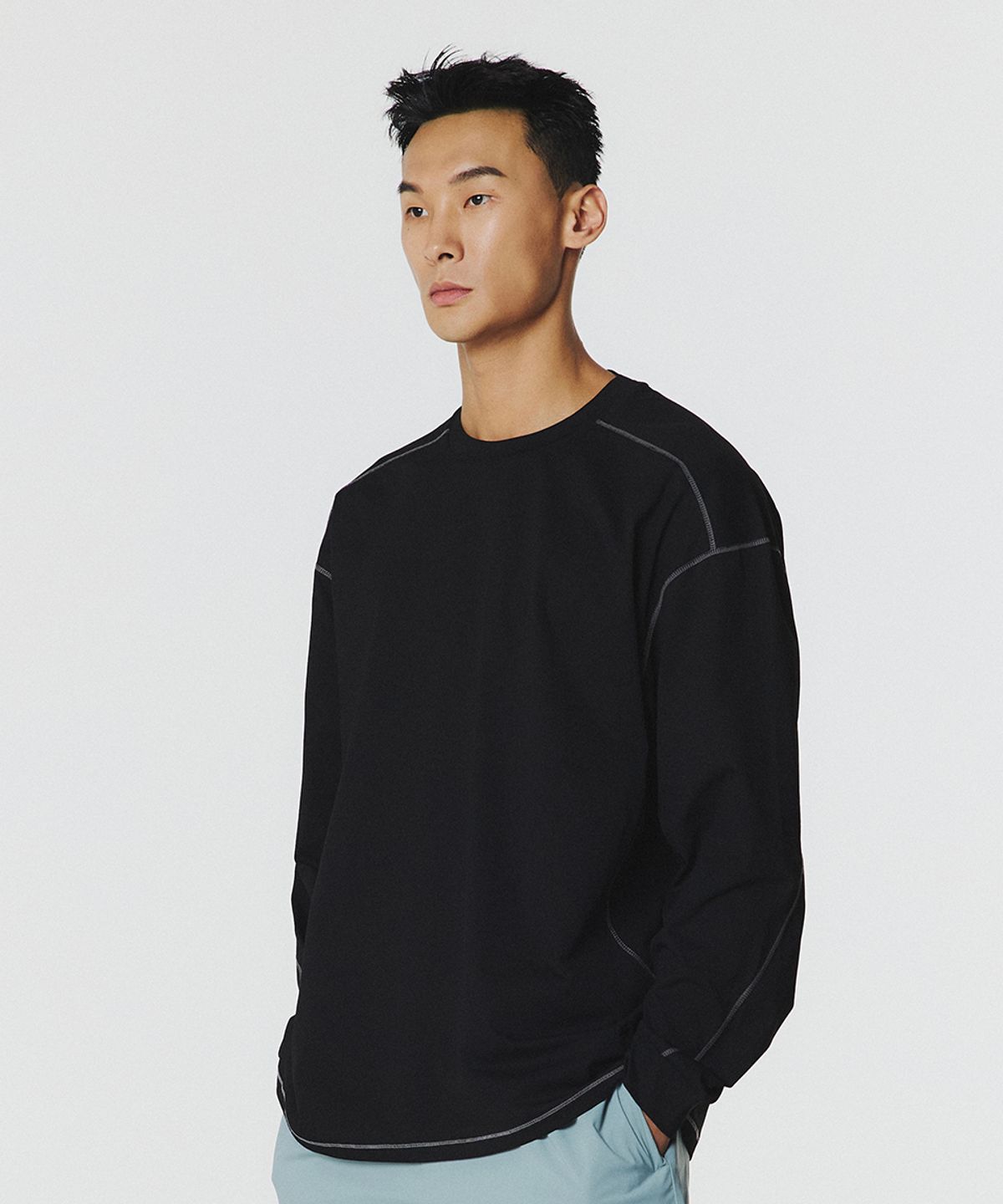 무신사 스탠다드 스포츠(MUSINSA STANDARD SPORTS) 퀵드라이 루즈핏 스티치 롱슬리브 (4color)