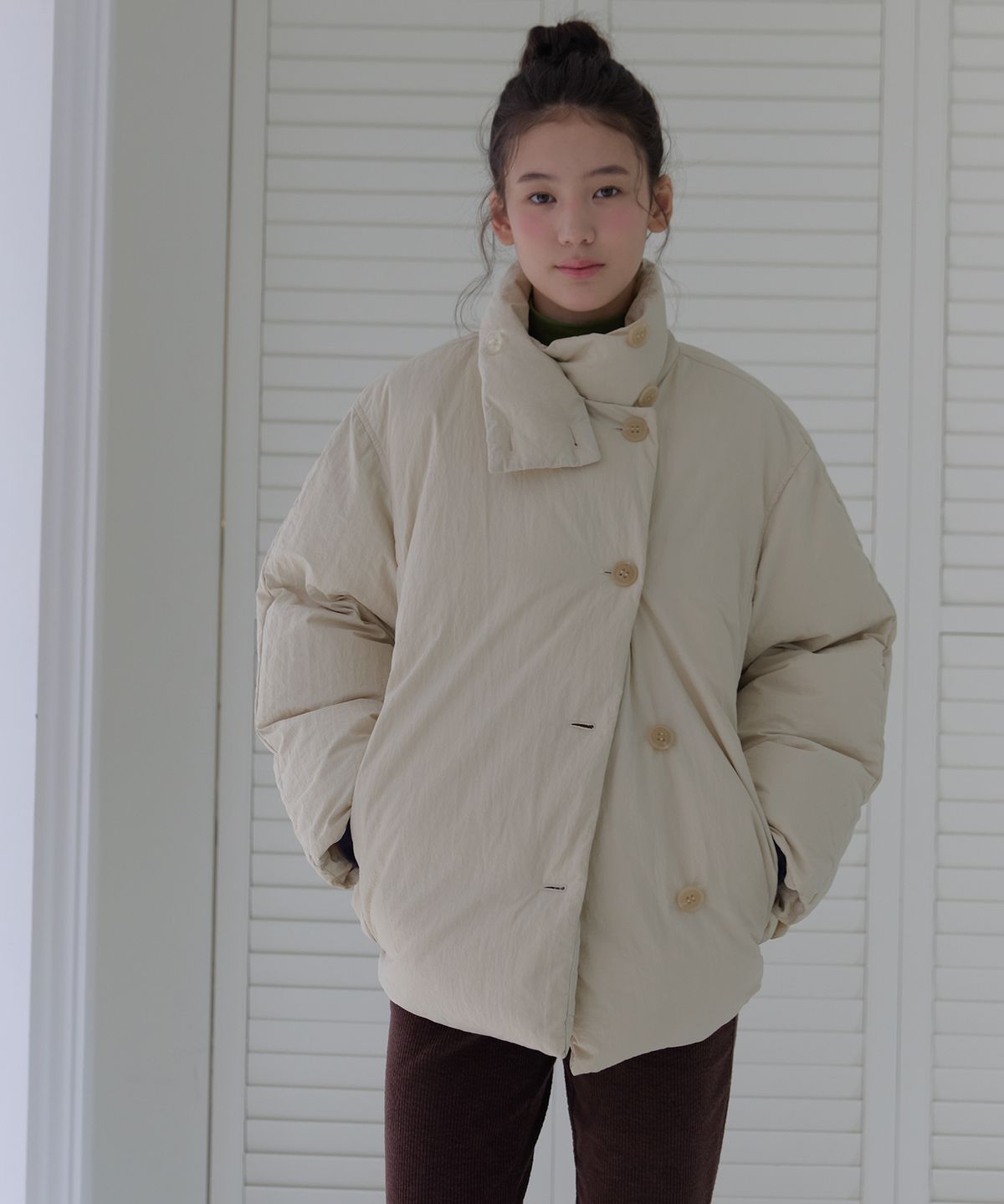 쎄미(SSEMI) BANDING DUCKDOWN JACKET(BE)