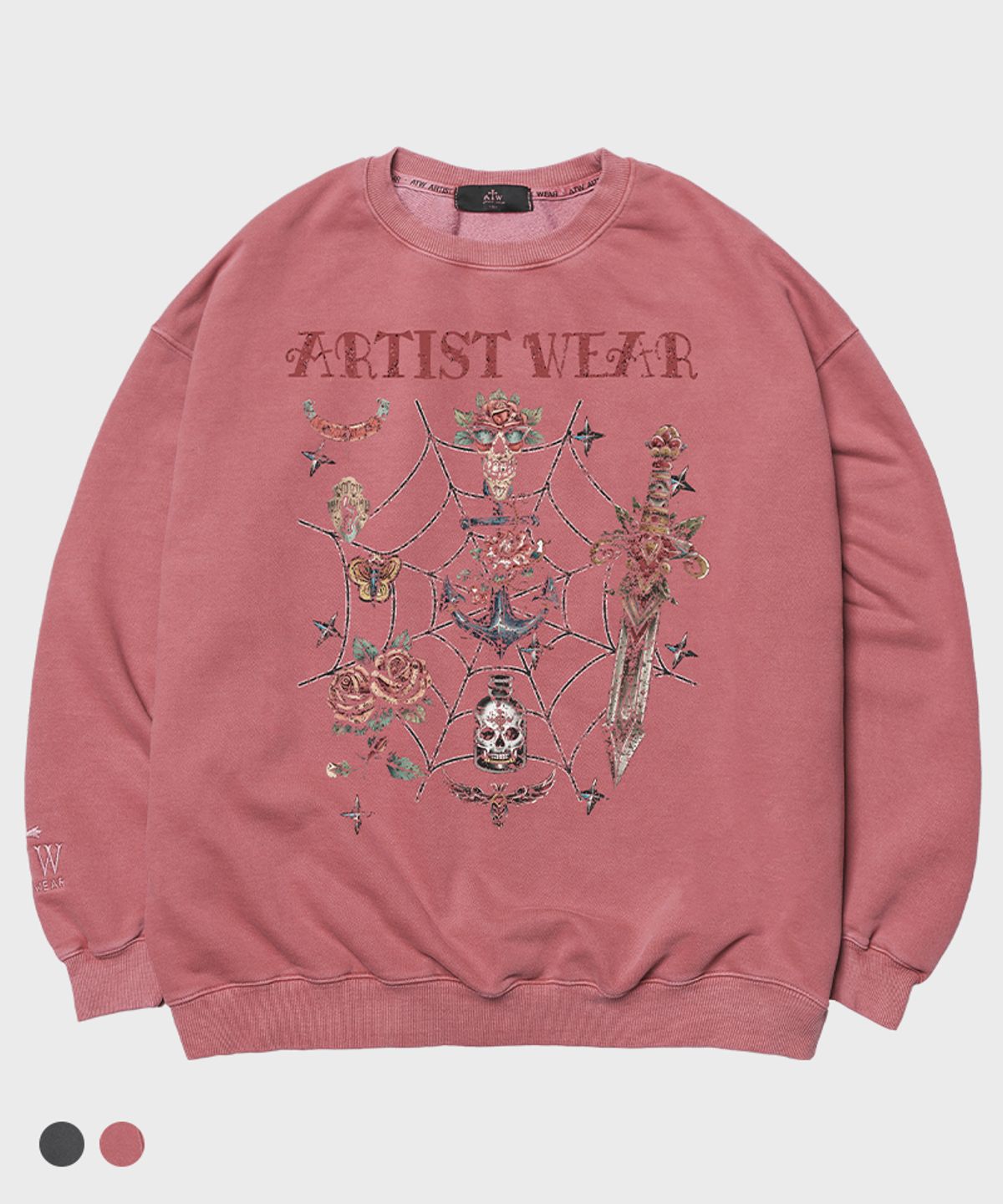 아티스트웨어(ARTISTWEAR) [ATW] 빈티지스쿨 피그먼트 맨투맨