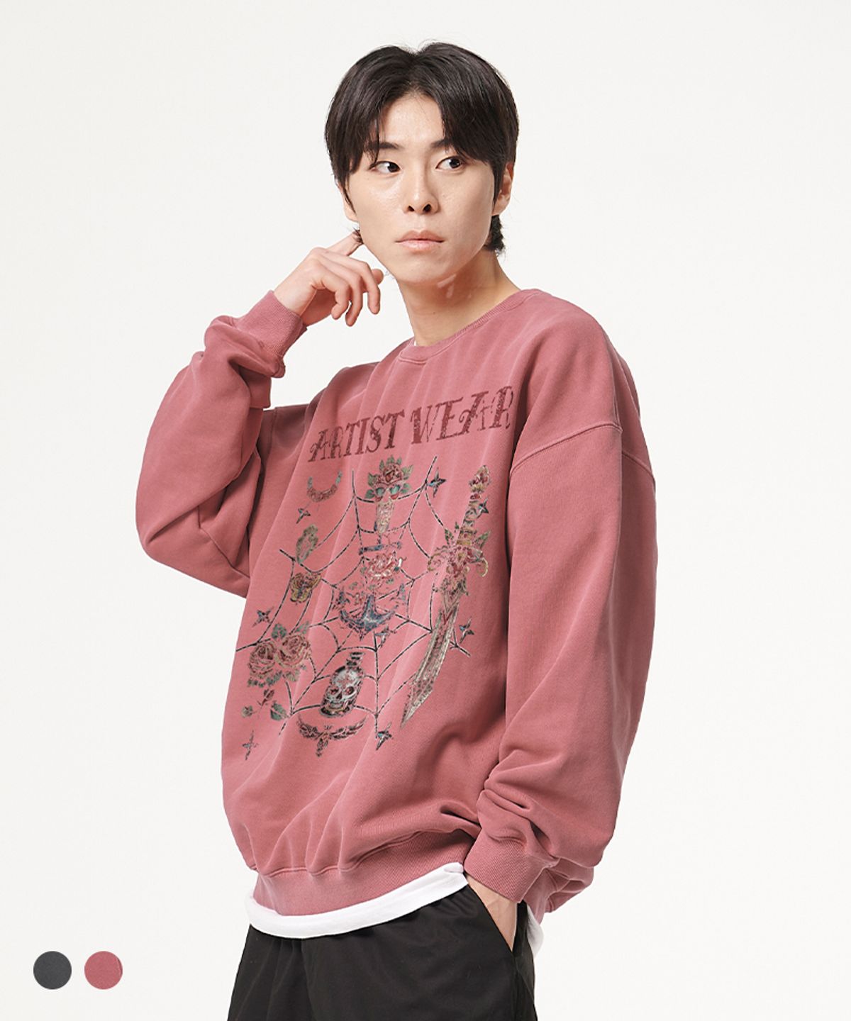 아티스트웨어(ARTISTWEAR) [ATW] 빈티지스쿨 피그먼트 맨투맨