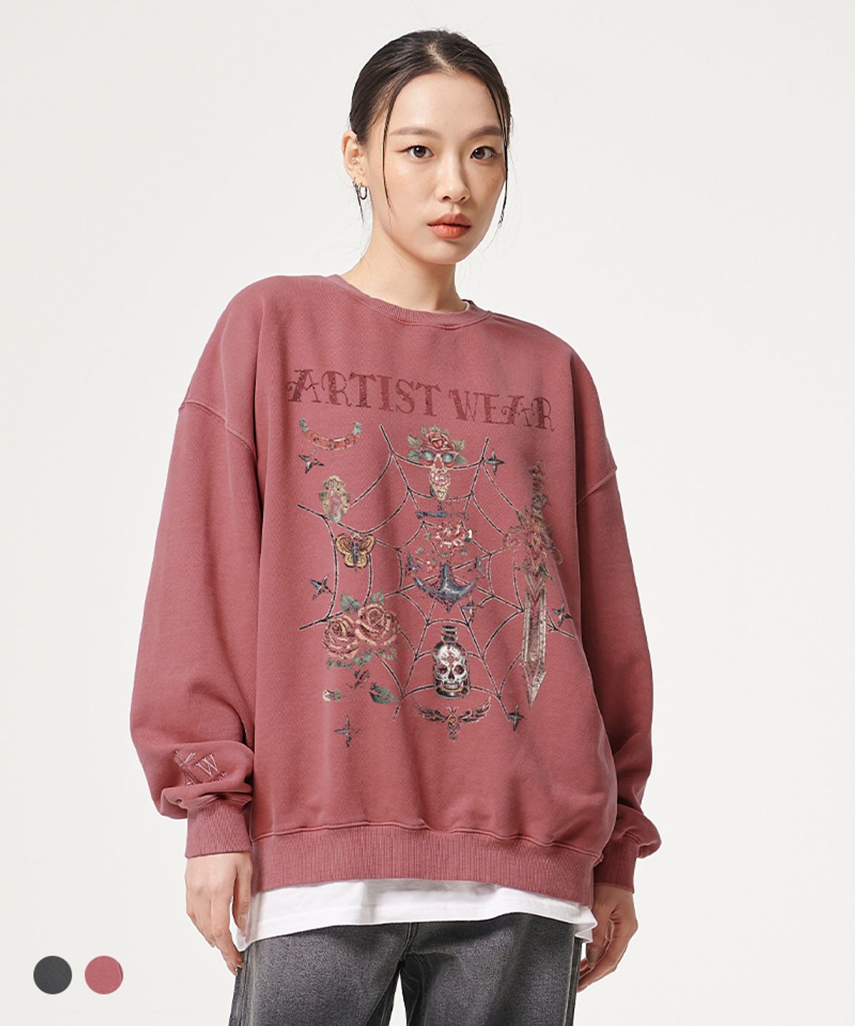 아티스트웨어(ARTISTWEAR) [ATW] 빈티지스쿨 피그먼트 맨투맨