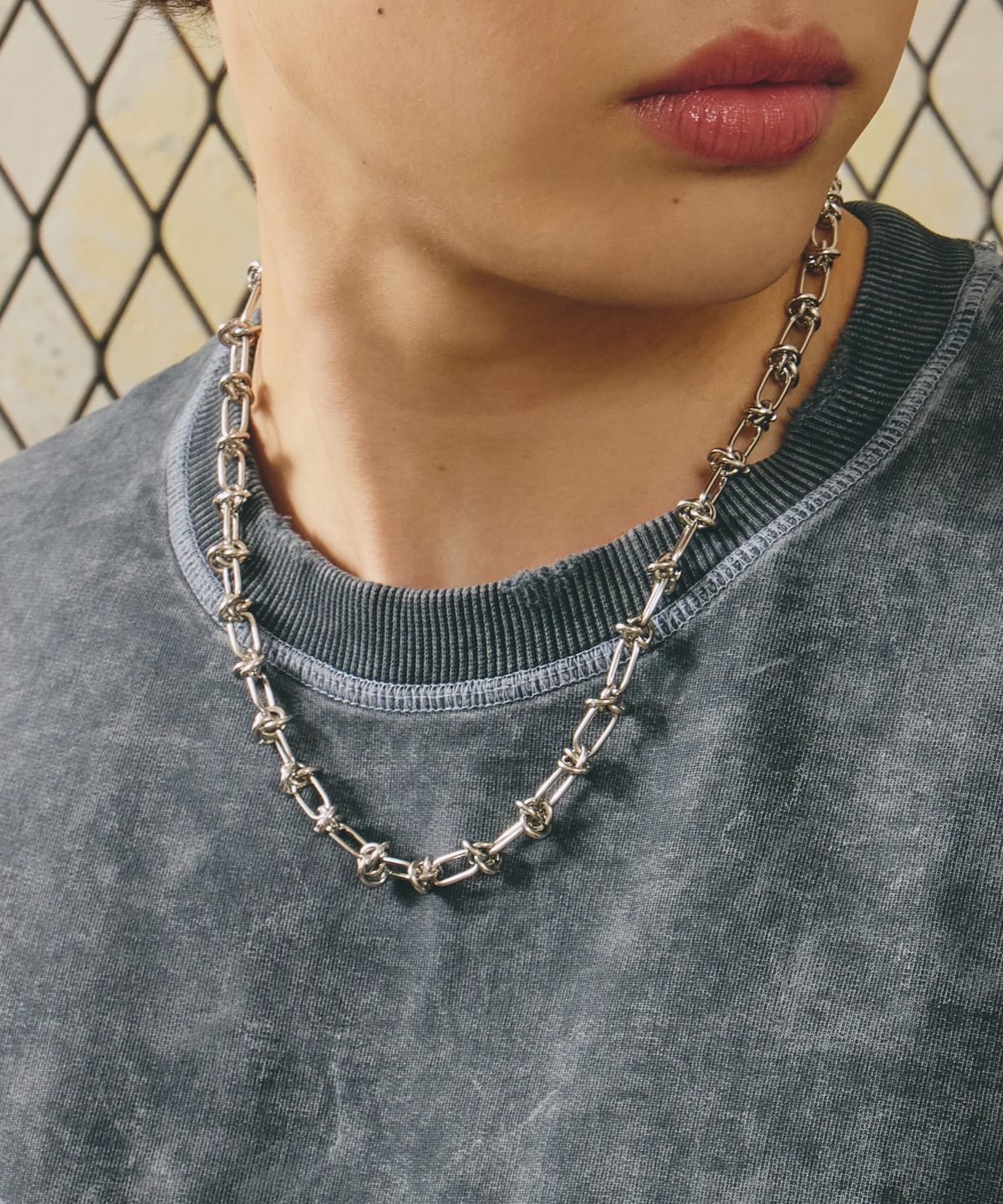 마즈(MAZ) 스틸 매듭 체인 목걸이