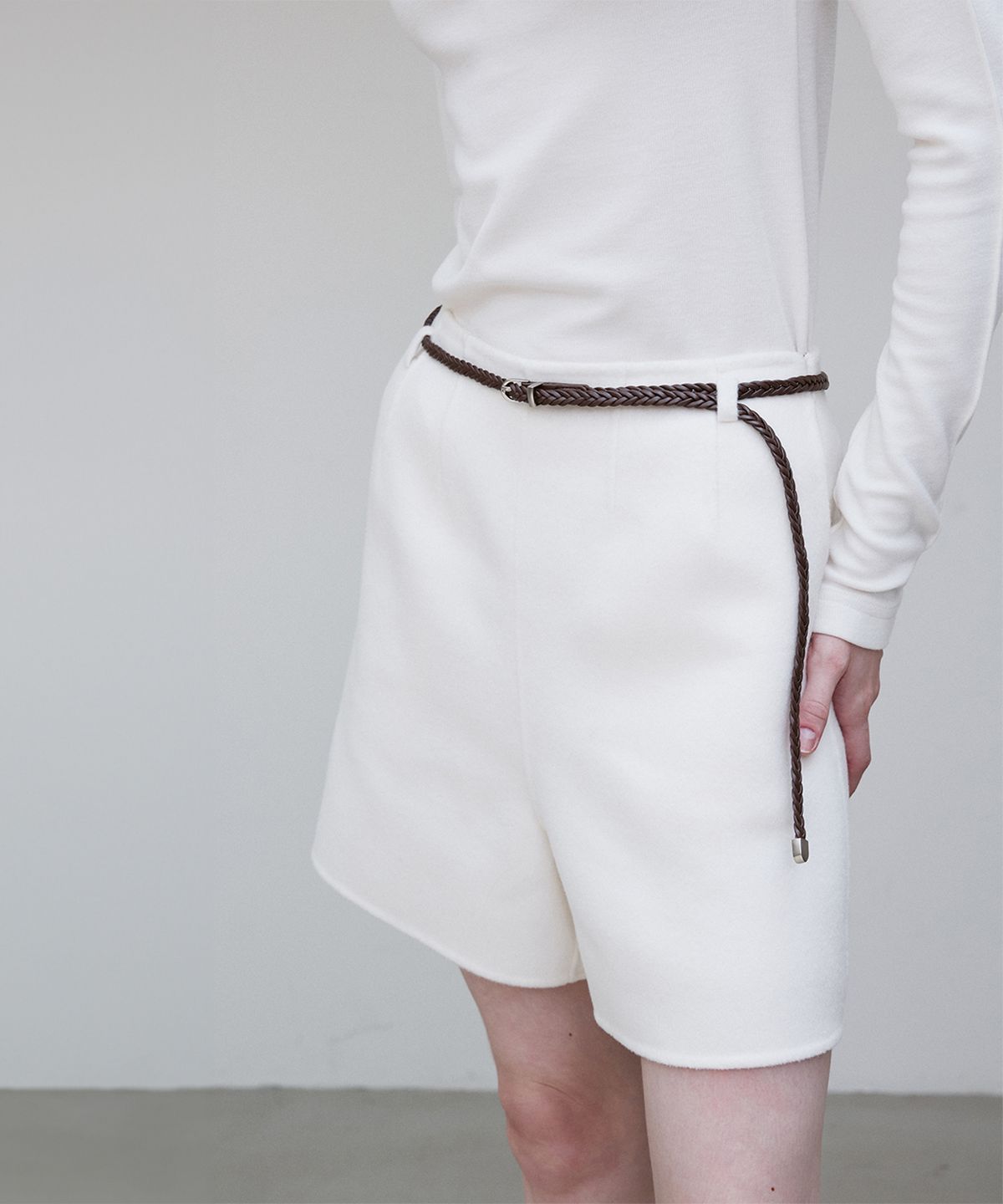 리이(RE RHEE) BRAIDED BELT BROWN
