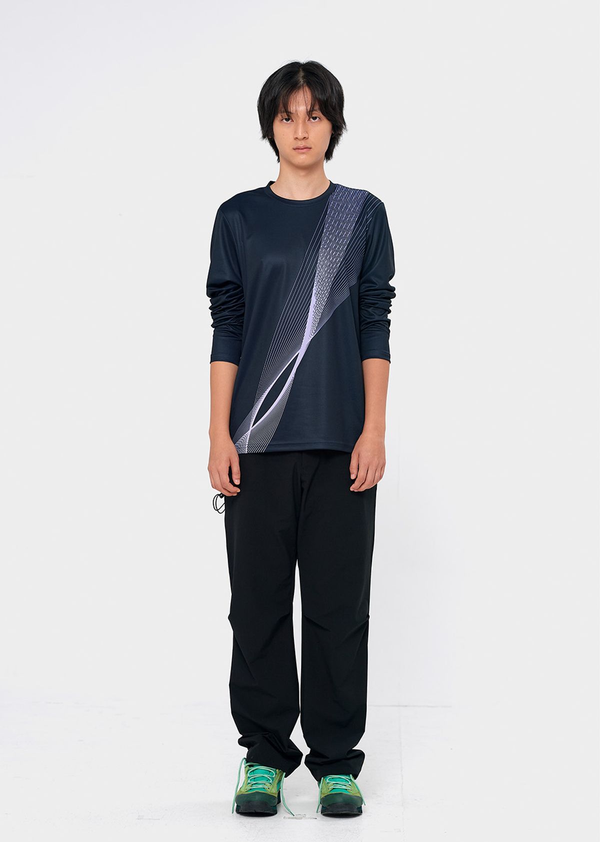 이레귤러(IRREGULAR) AGILE MESH L/S TEE (BLACK/PURPLE)
