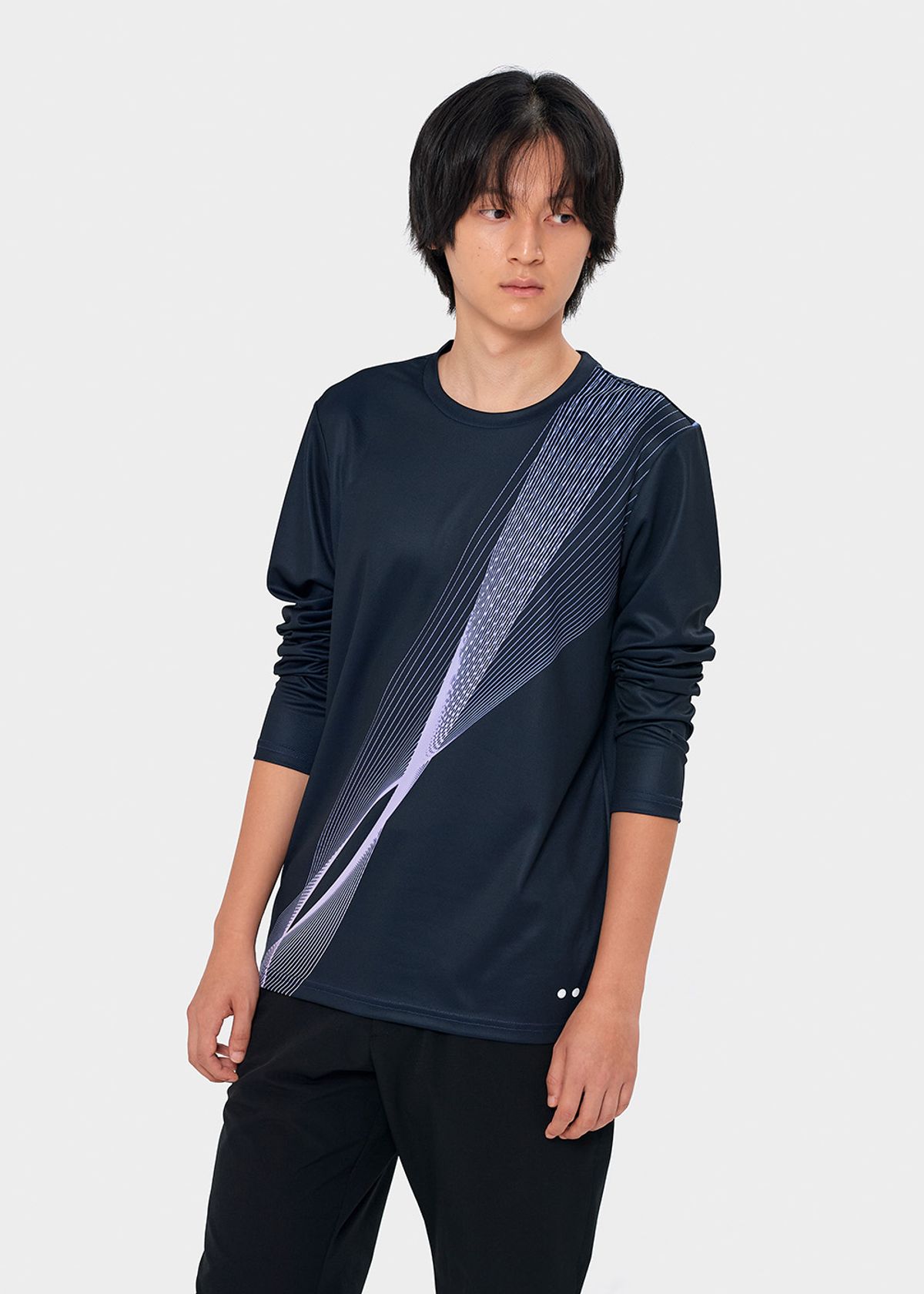 이레귤러(IRREGULAR) AGILE MESH L/S TEE (BLACK/PURPLE)