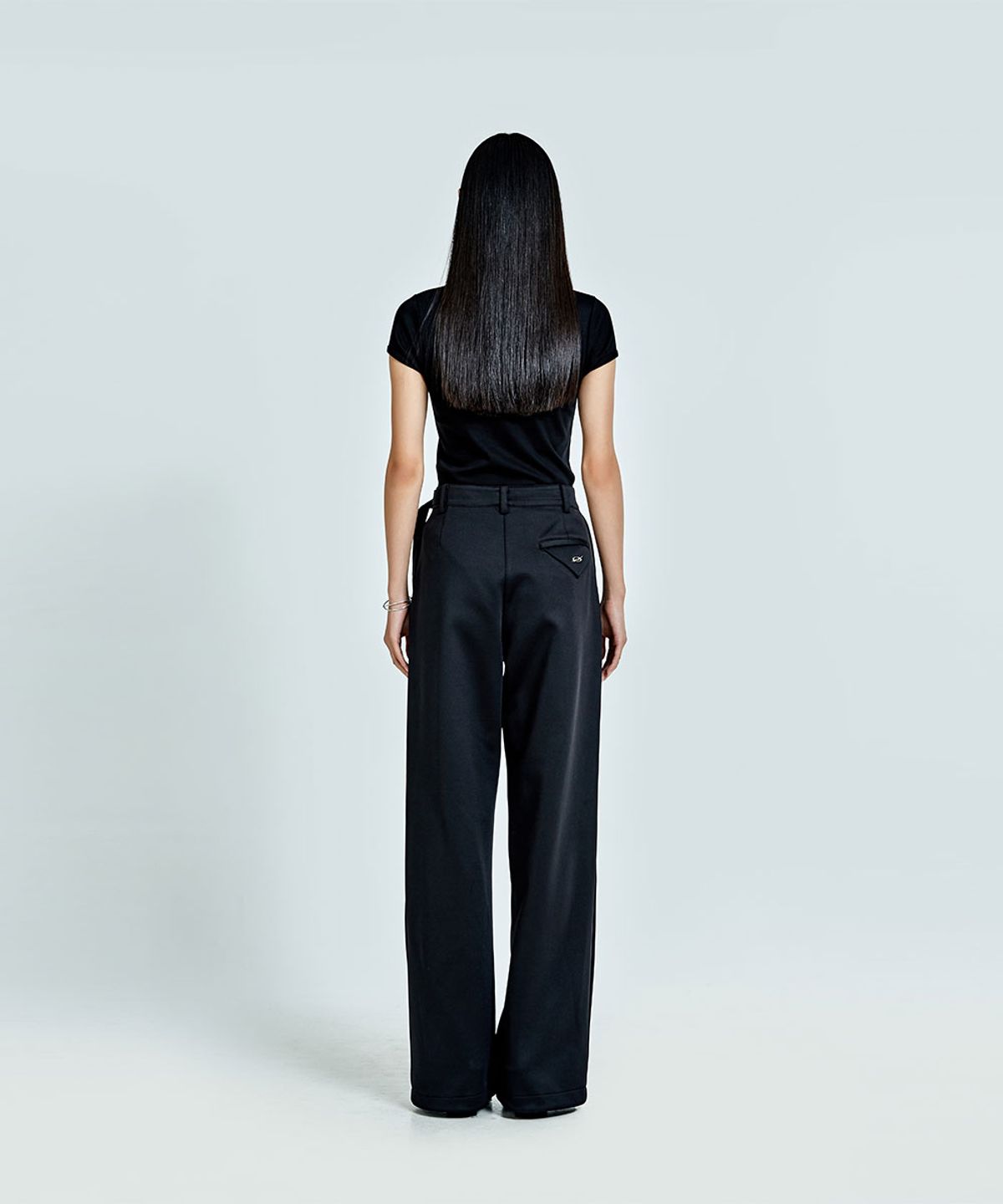 51퍼센트 포 우먼(51PERCENT FOR WOMAN) Boyfriend Louver Calm pants - Black (woman)