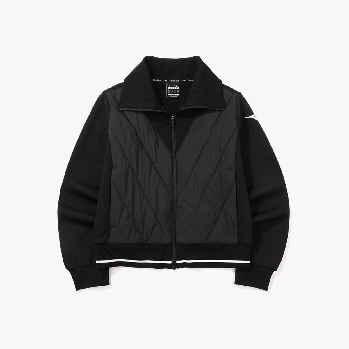 디아도라(diadora) 무브 웜 하이브리드 패딩 자켓 우먼 BLACK