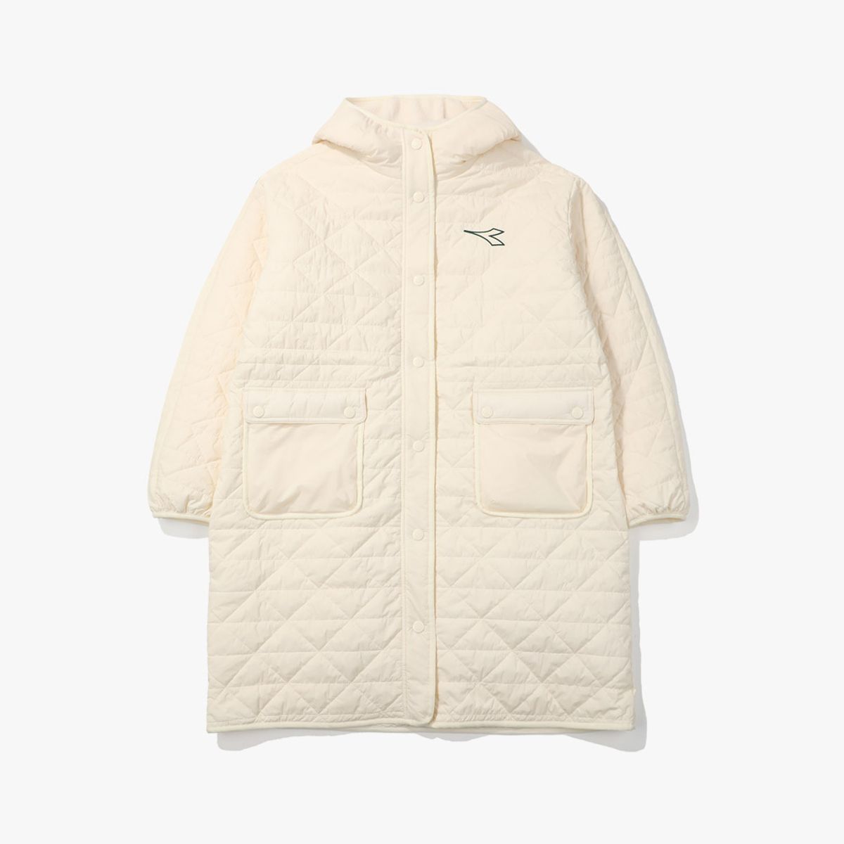 디아도라(diadora) 벤치 플리스 롱패딩 자켓 IVORY