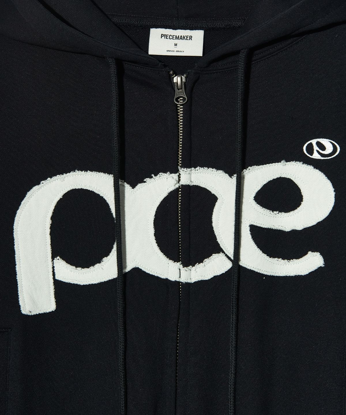 피스메이커(PIECE MAKER) [2TYPE] PCE APPLIQUE ZIP HOODIE (BLACK)