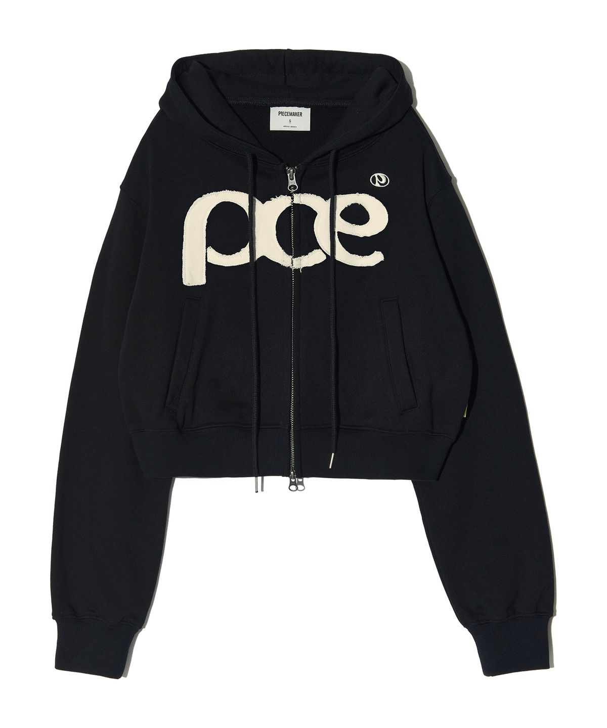 피스메이커(PIECE MAKER) [2TYPE] PCE APPLIQUE ZIP HOODIE (BLACK)