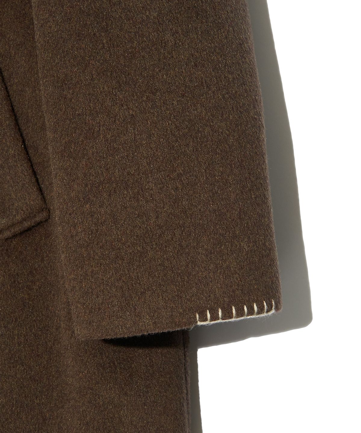 피스메이커(PIECE MAKER) HAND STITCH HOODIE MAXI WOOL COAT (BROWN)