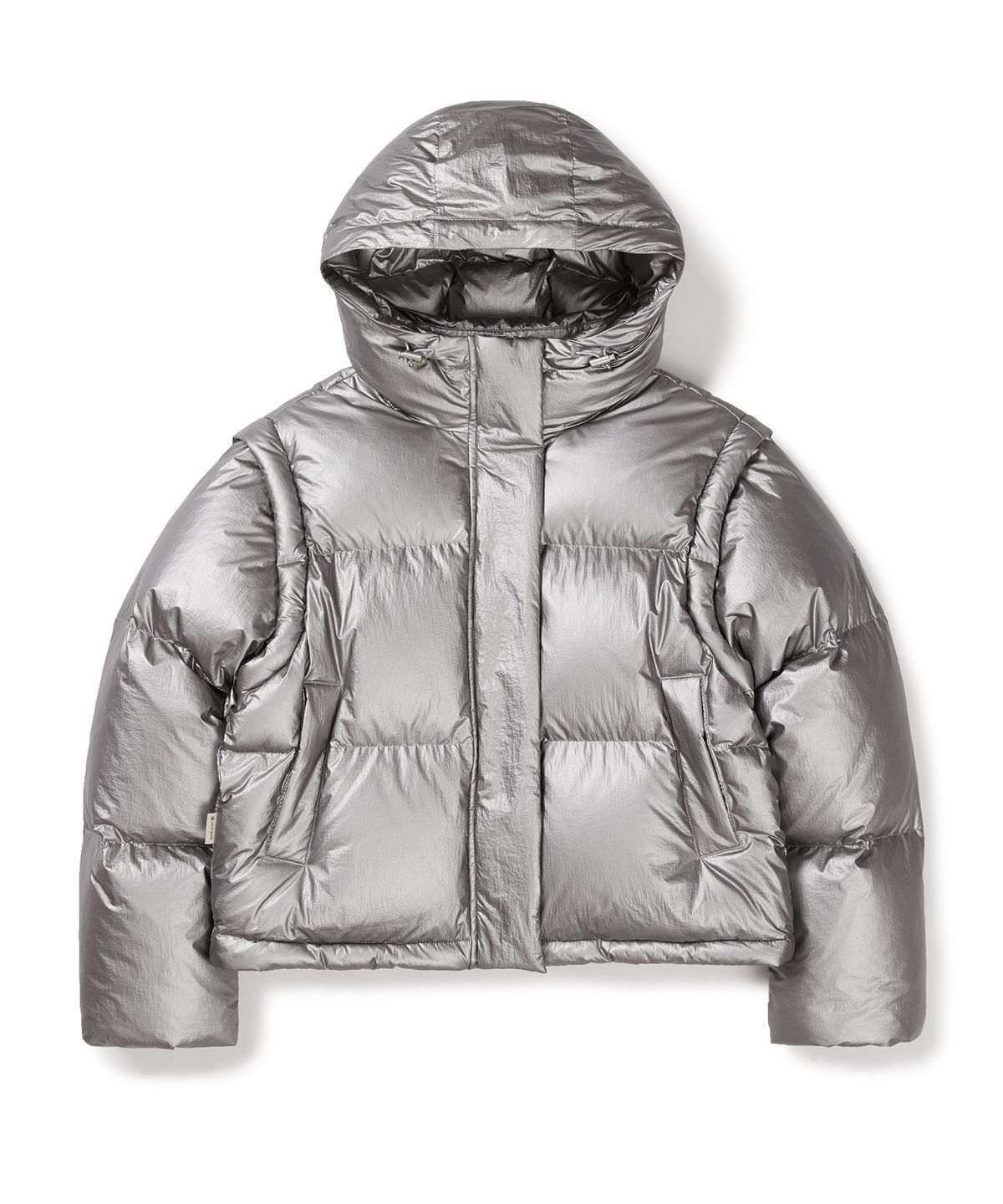 스노우피크 어패럴(SNOWPEAK APPAREL) 글로시 여성 후드 디테쳐블 푸퍼 다운 자켓 (S24WWTDJ23) Silver