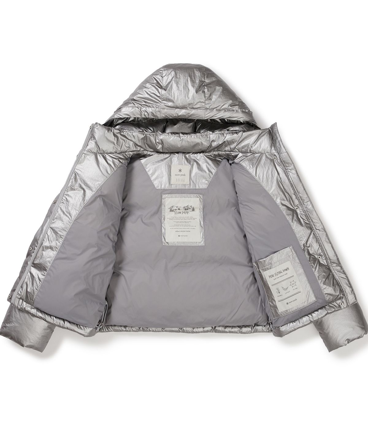 스노우피크 어패럴(SNOWPEAK APPAREL) 글로시 여성 후드 디테쳐블 푸퍼 다운 자켓 (S24WWTDJ23) Silver