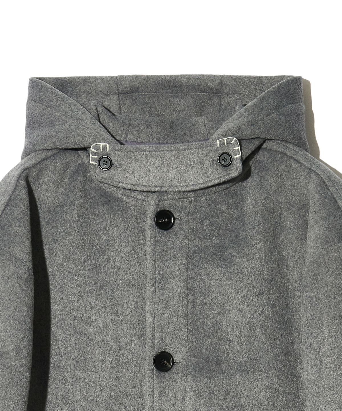 피스메이커(PIECE MAKER) HAND STITCH HOODIE MAXI WOOL COAT (GREY)
