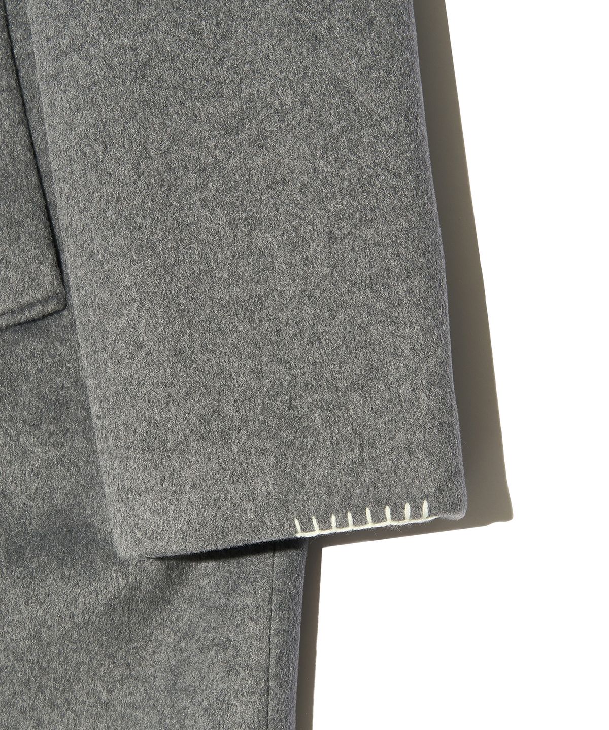 피스메이커(PIECE MAKER) HAND STITCH HOODIE MAXI WOOL COAT (GREY)