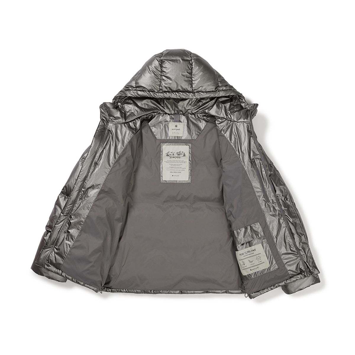 스노우피크 어패럴(SNOWPEAK APPAREL) 글로시 후드 푸퍼 다운 자켓 (S24WMTDJ22) Dark Silver