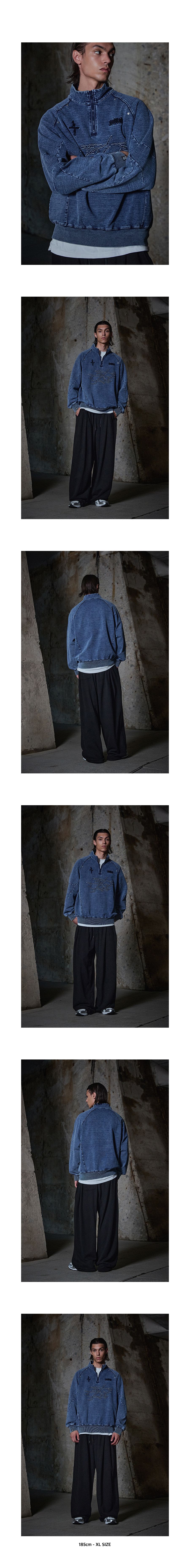 MUSINSA公式 | NOT4NERD Cut Off Offshoot Logo High Neck Quarter Zip