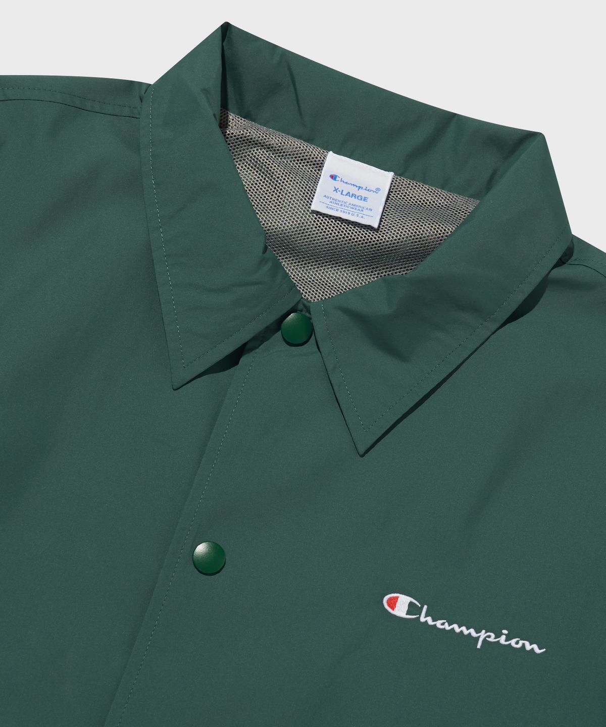 챔피온(CHAMPION) 폴리에스터 메쉬 안감 코치 재킷 Dark Green