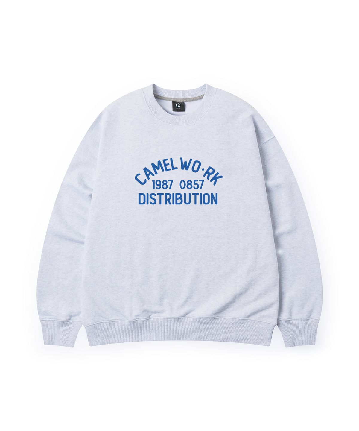 카멜워크(CAMEL WORK) 카멜 디스트리뷰션 라운드 로고 스웨트셔츠(애쉬그레이)