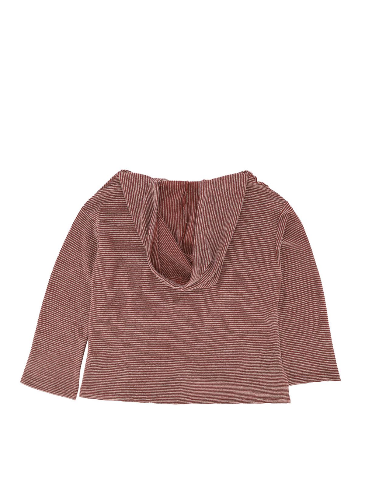 쎄쎄쎄(SETSETSET) BOHEMIAN LACE-UP KNIT TOP (RED BROWN)