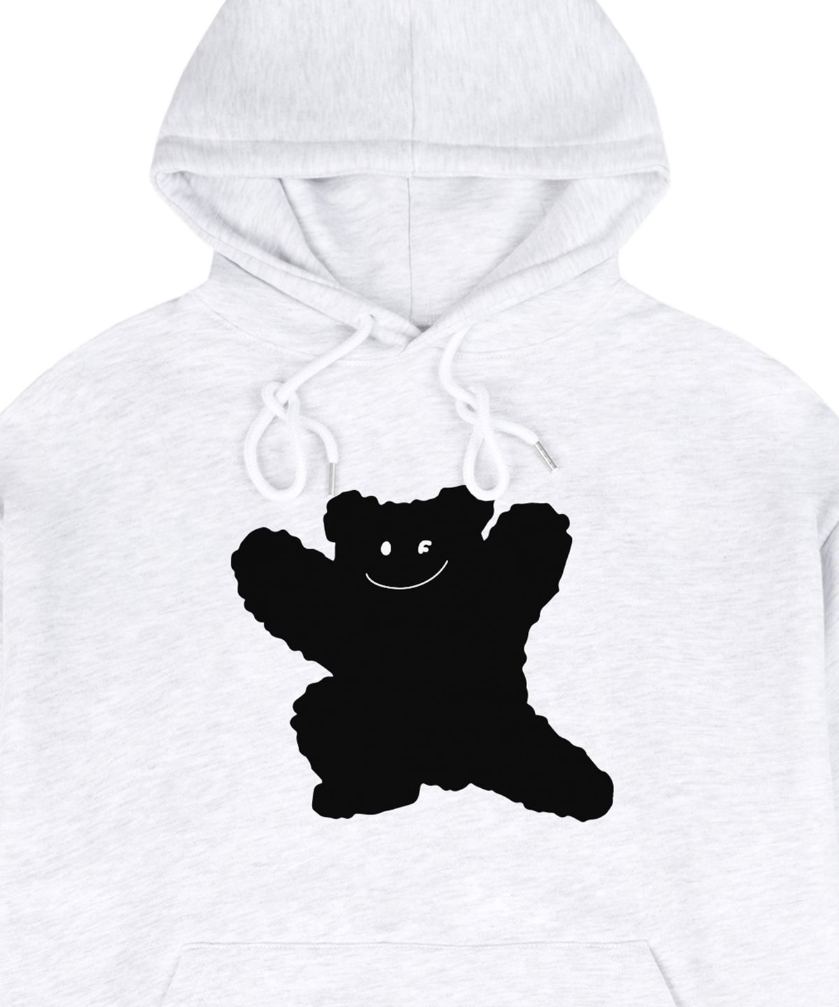 그레이버(GRAVER) [UNISEX]빅 베어스마일 후드티_멜란지화이트