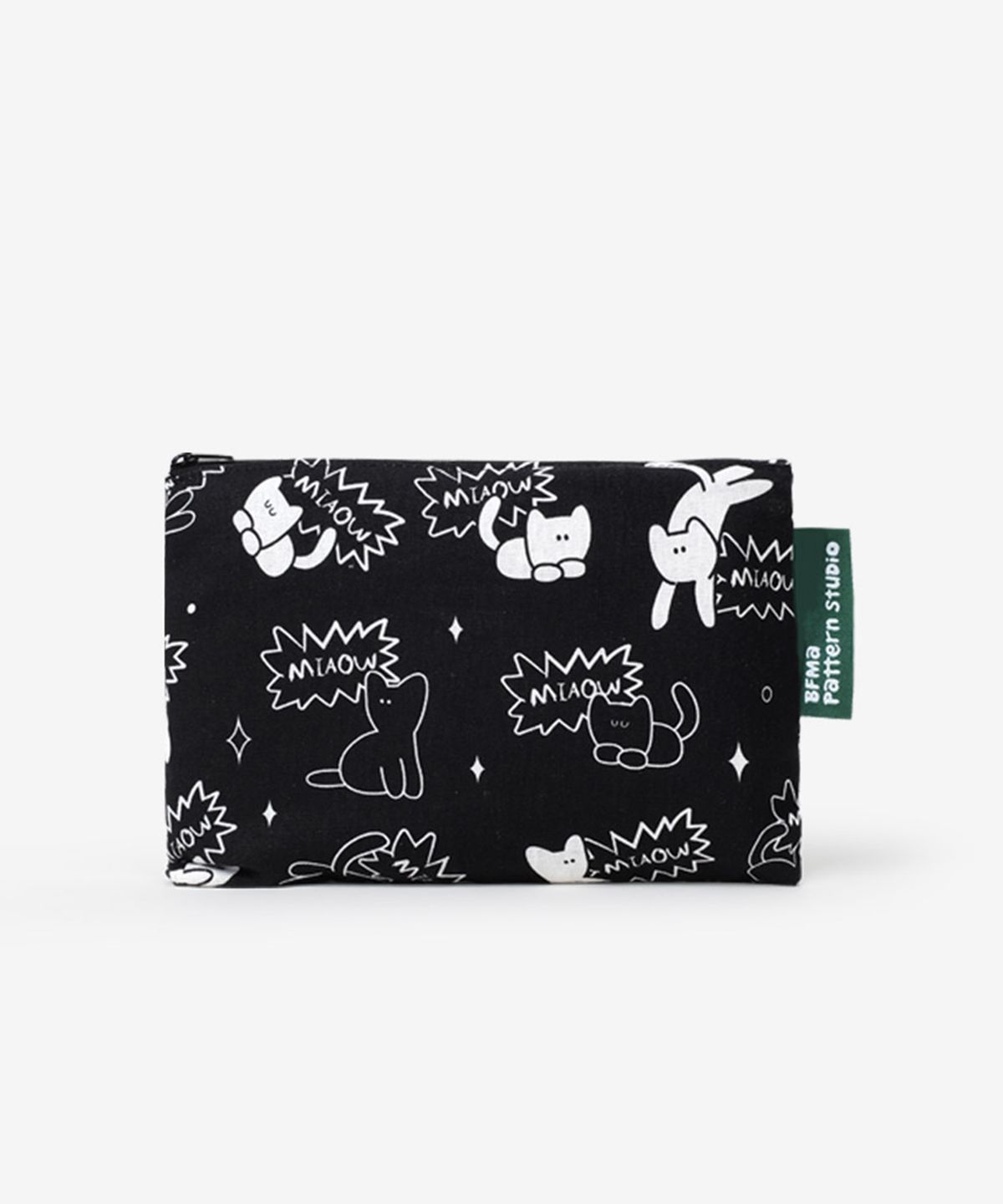 벌룬프렌즈(BALLOON FRIENDS) [3SET] 미야오캣 패턴 지퍼 파우치 & 키링 & 스티커 세트