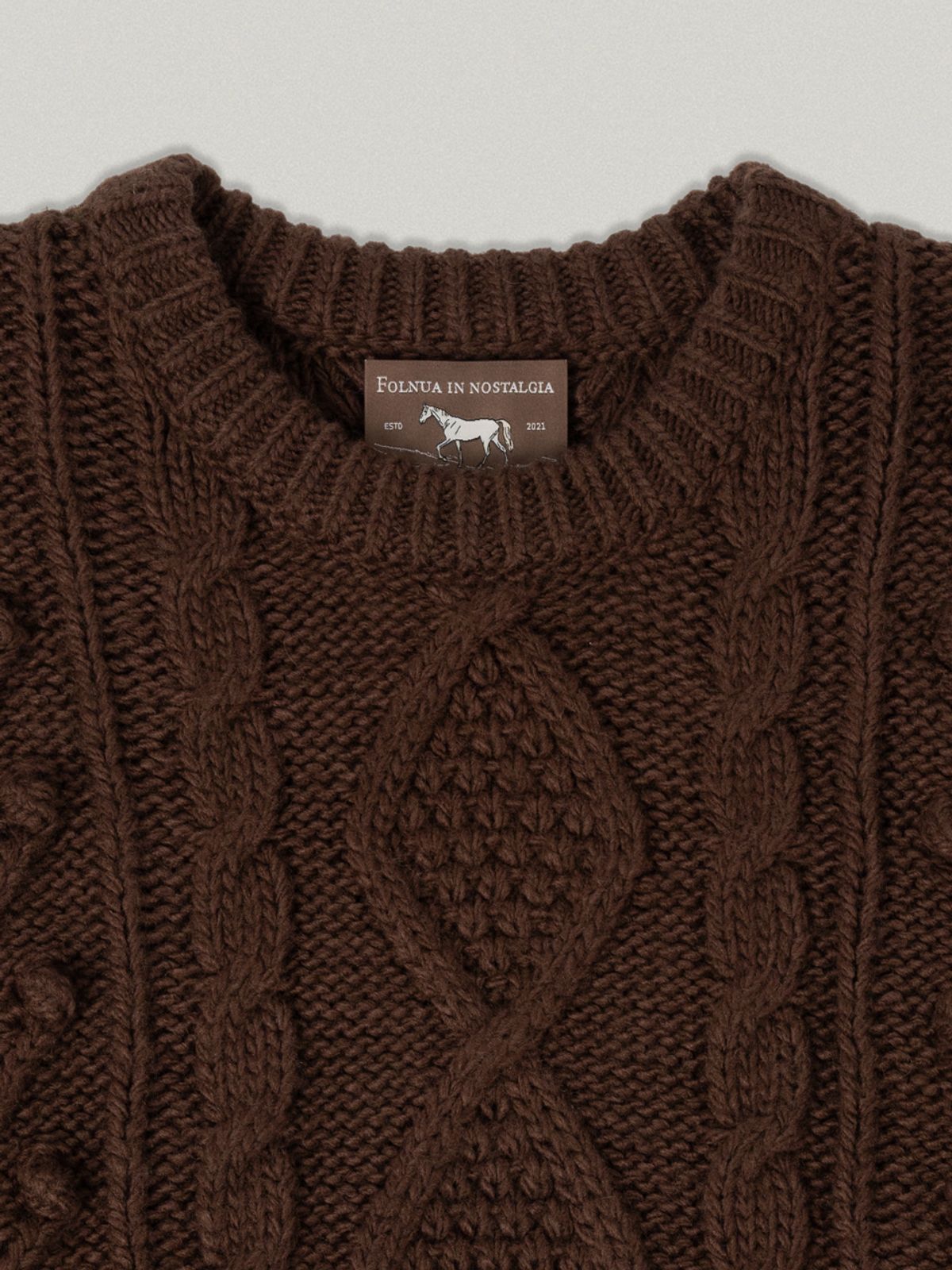 폴뉴아(FOLNUA) BUZZI BULKY KNIT [BROWN]