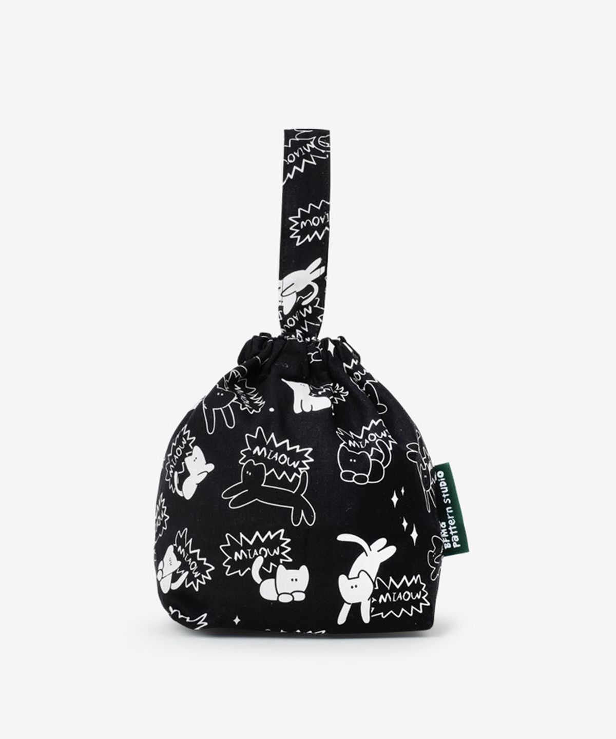벌룬프렌즈(BALLOON FRIENDS) [3SET] 미야오캣 패턴 스트링 토트백 & 키링 & 스티커 세트