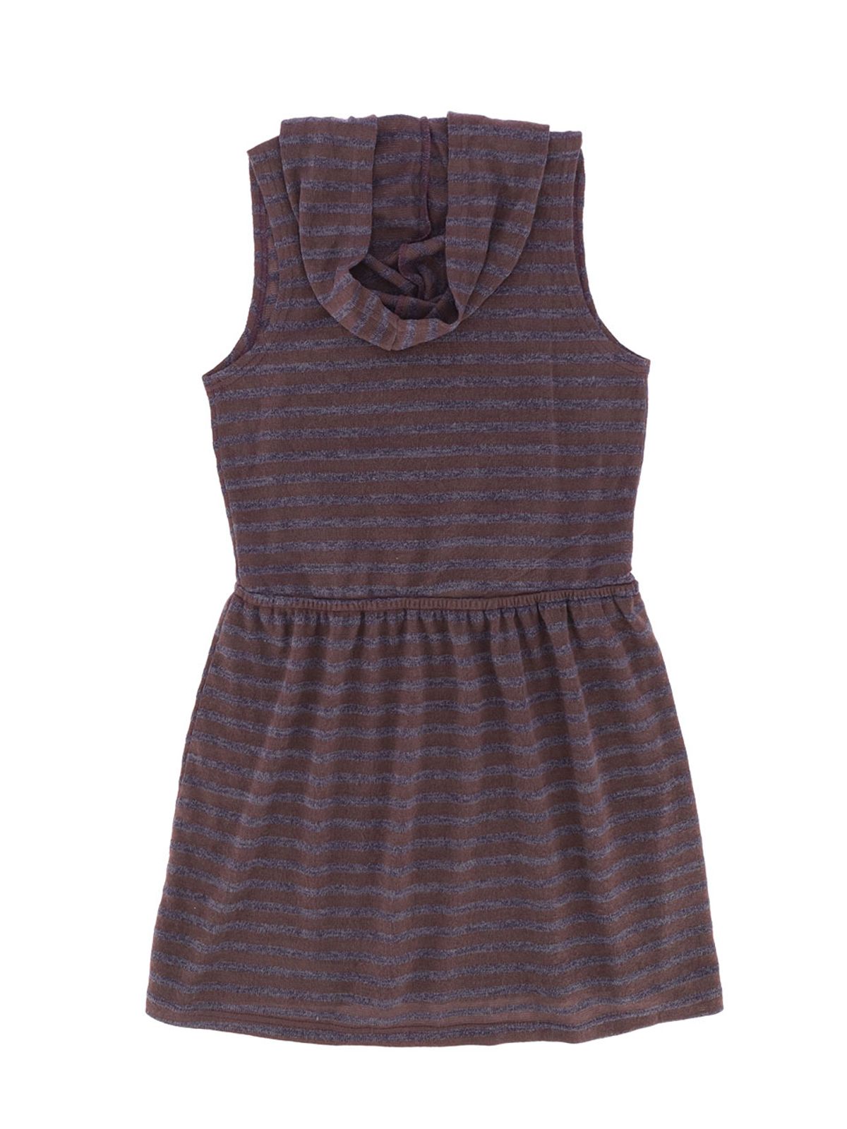 쎄쎄쎄(SETSETSET) STRIPED LAYERED HOODED DRESS