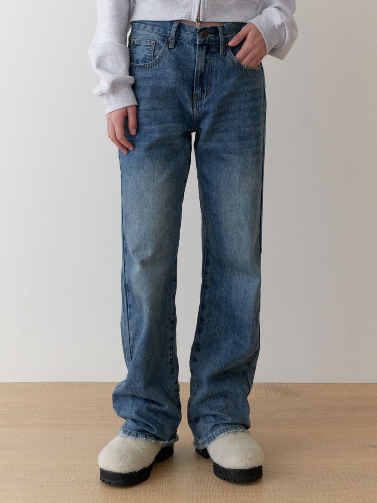 리엘(RE L) Rid denim pants (blue)