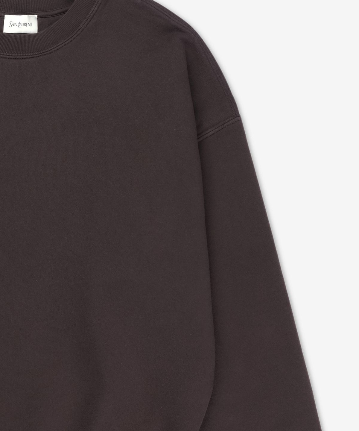 생로랑(SAINT LAURENT) 로고 패치 맨투맨 - 다크 브라운 / 807761Y36SV2355