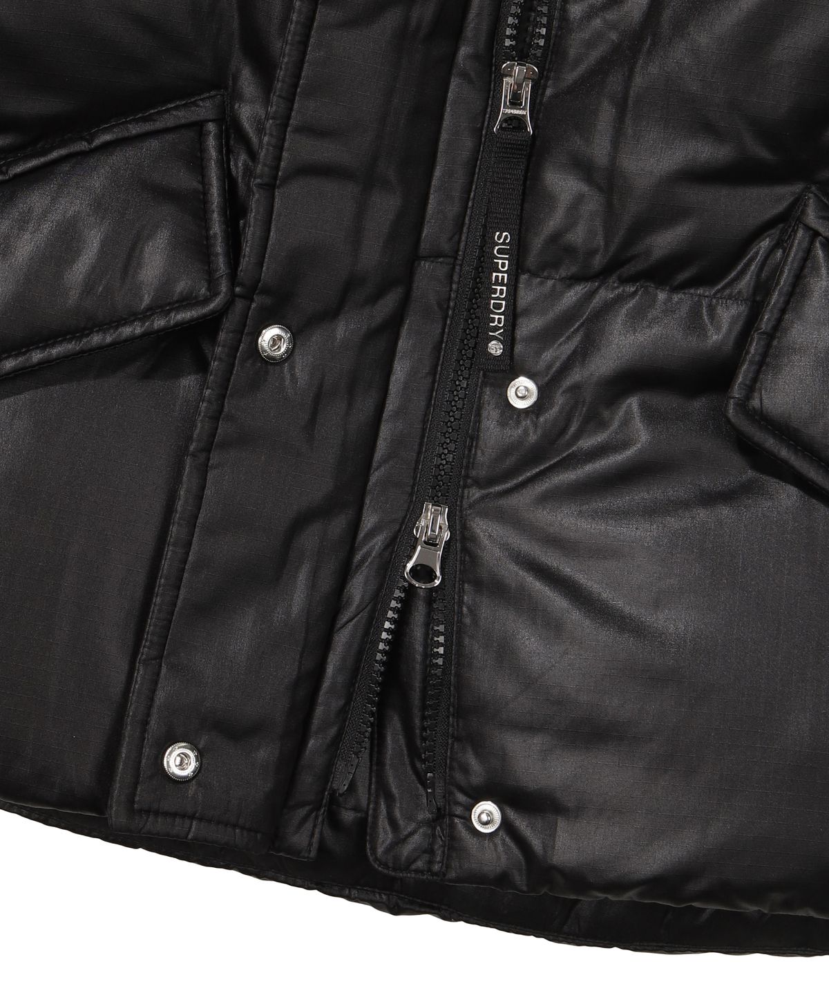 슈퍼드라이(SUPERDRY) W 에센셜 덕다운 숏패딩 블랙