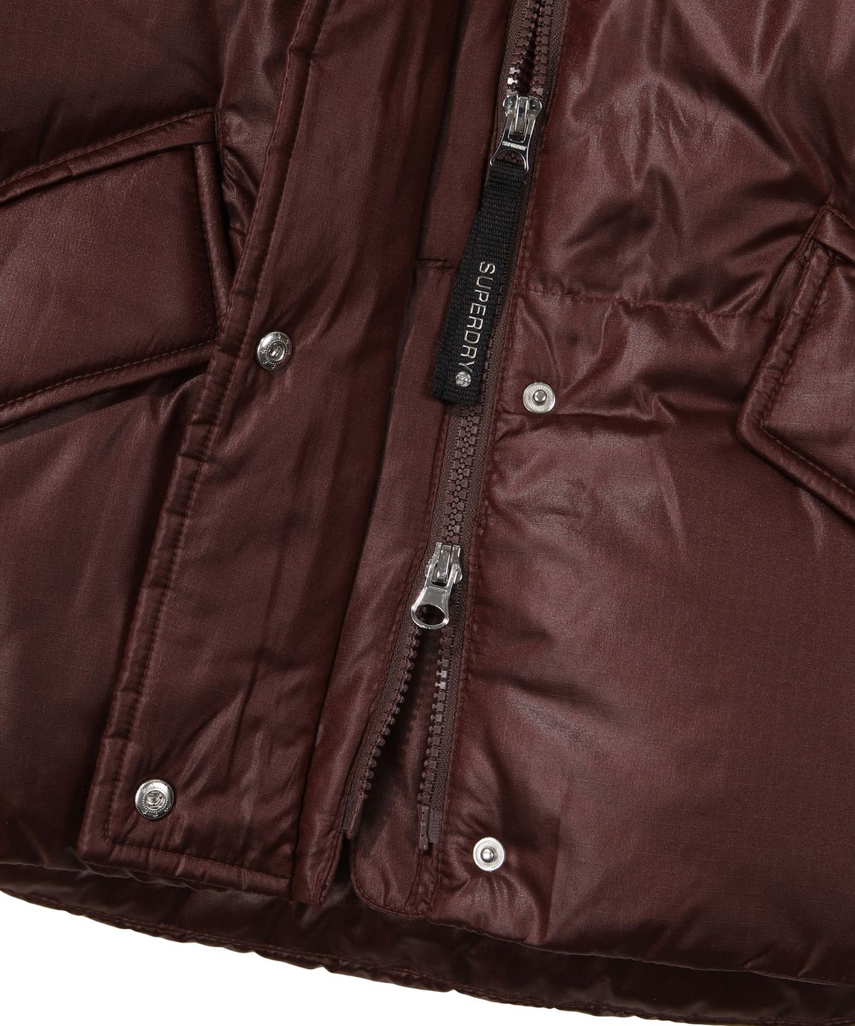 슈퍼드라이(SUPERDRY) W 에센셜 덕다운 숏패딩 브라운