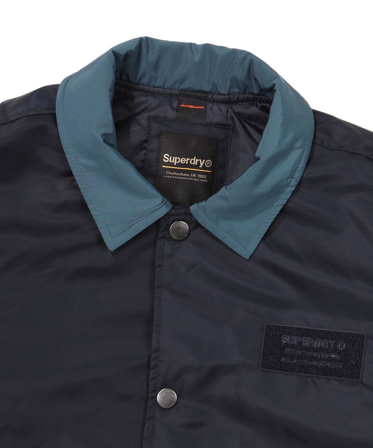 슈퍼드라이(SUPERDRY) 나일론 컬러 블록 패딩 자켓 네이비