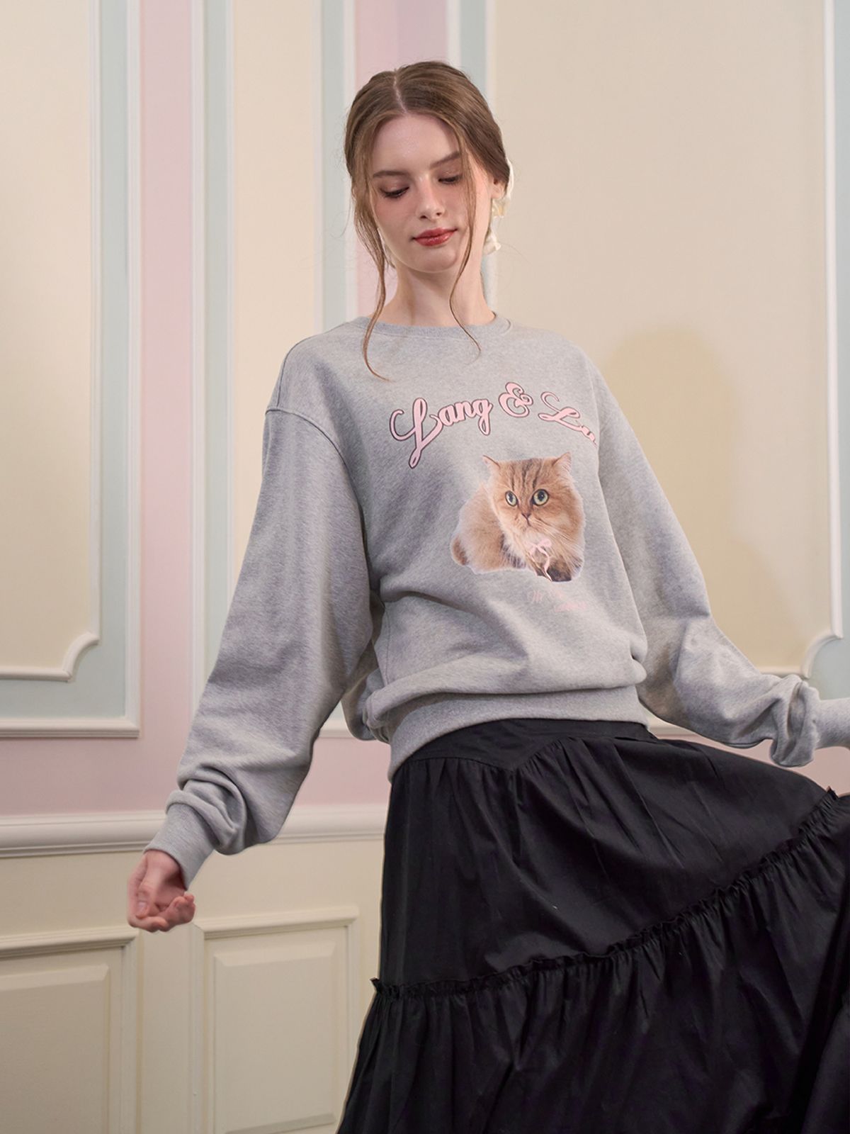 랭앤루(LANGNLU) PERSY Sweatshirt(페시)_GREY