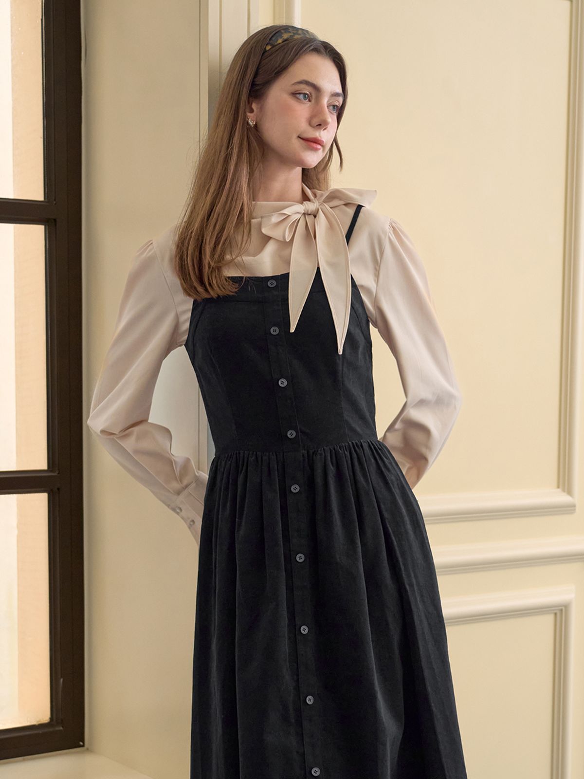 랭앤루(LANGNLU) RUBY Corduroy Dress(루비)_NAVY