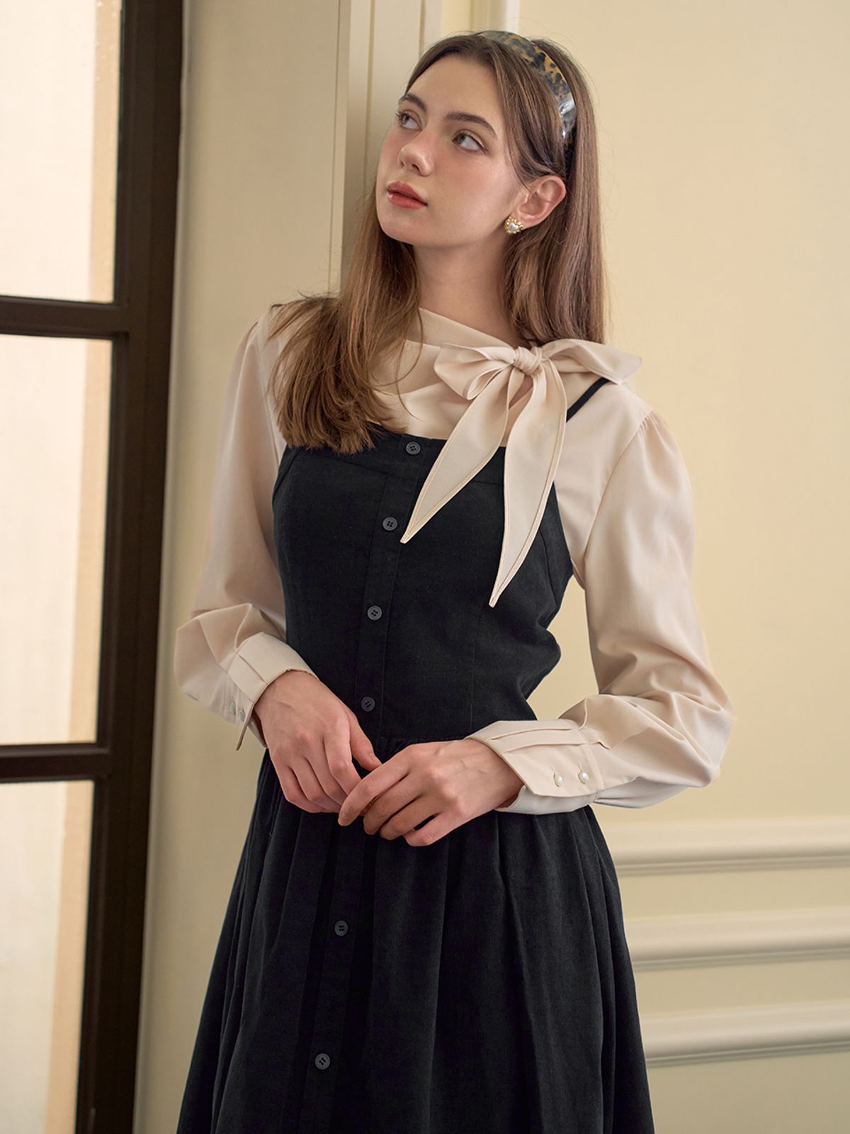 랭앤루(LANGNLU) RUBY Corduroy Dress(루비)_NAVY