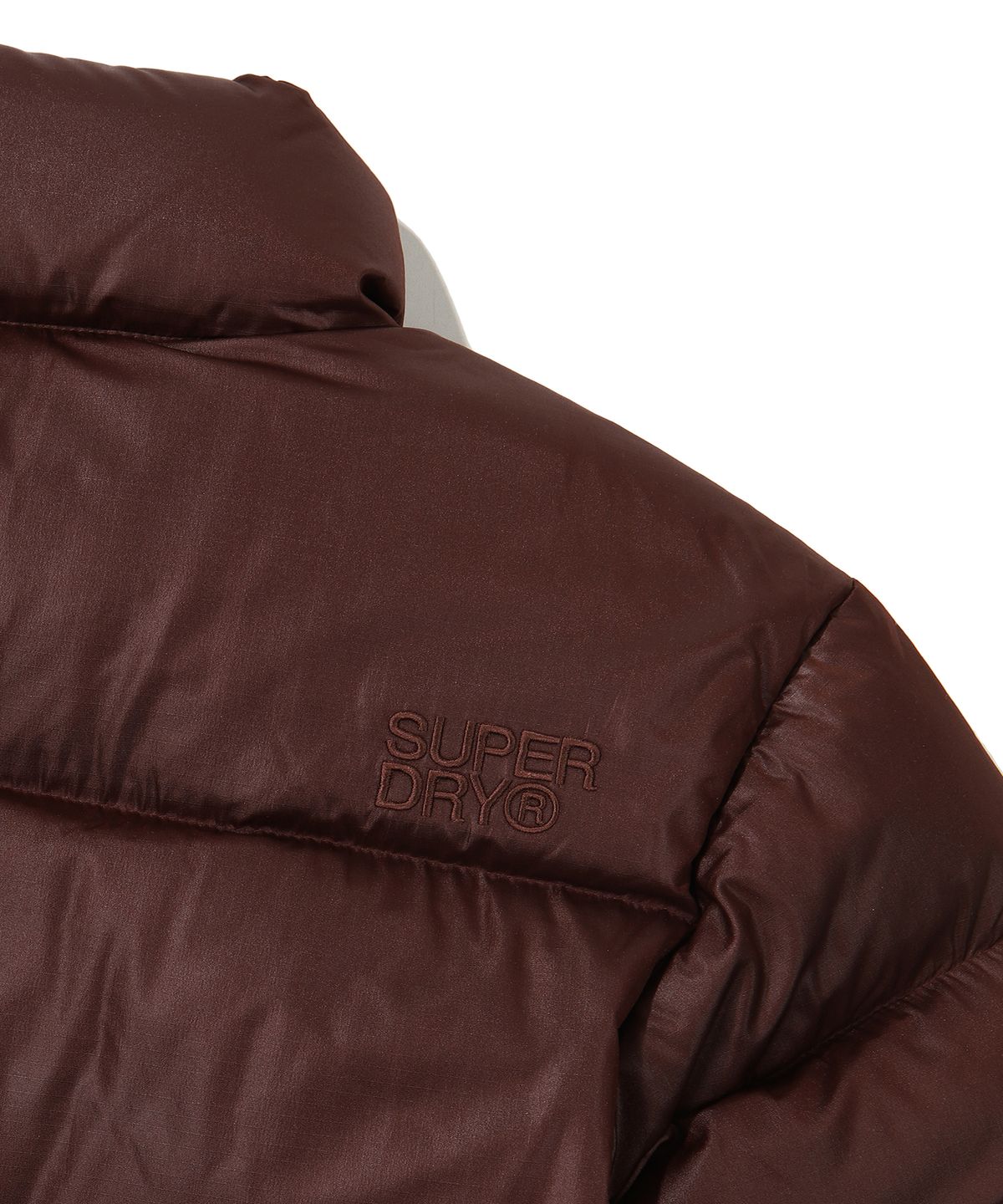 슈퍼드라이(SUPERDRY) 에센셜 덕다운 숏패딩 브라운