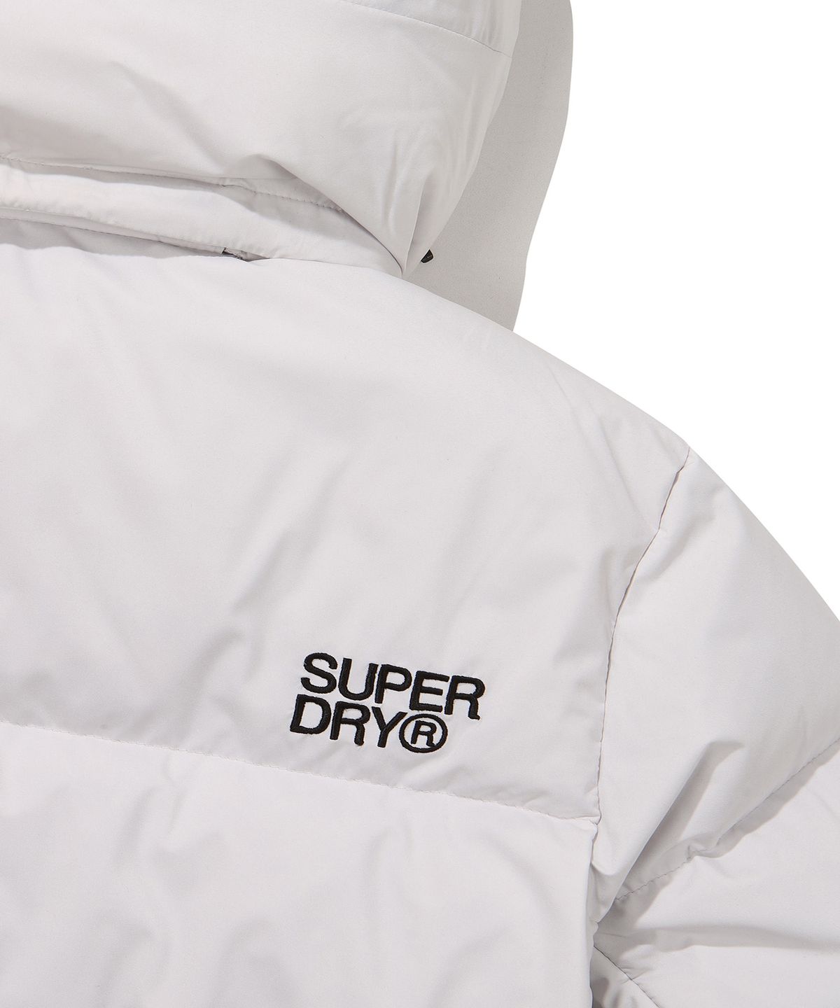 슈퍼드라이(SUPERDRY) 에센셜 덕다운 롱패딩 라이트 그레이