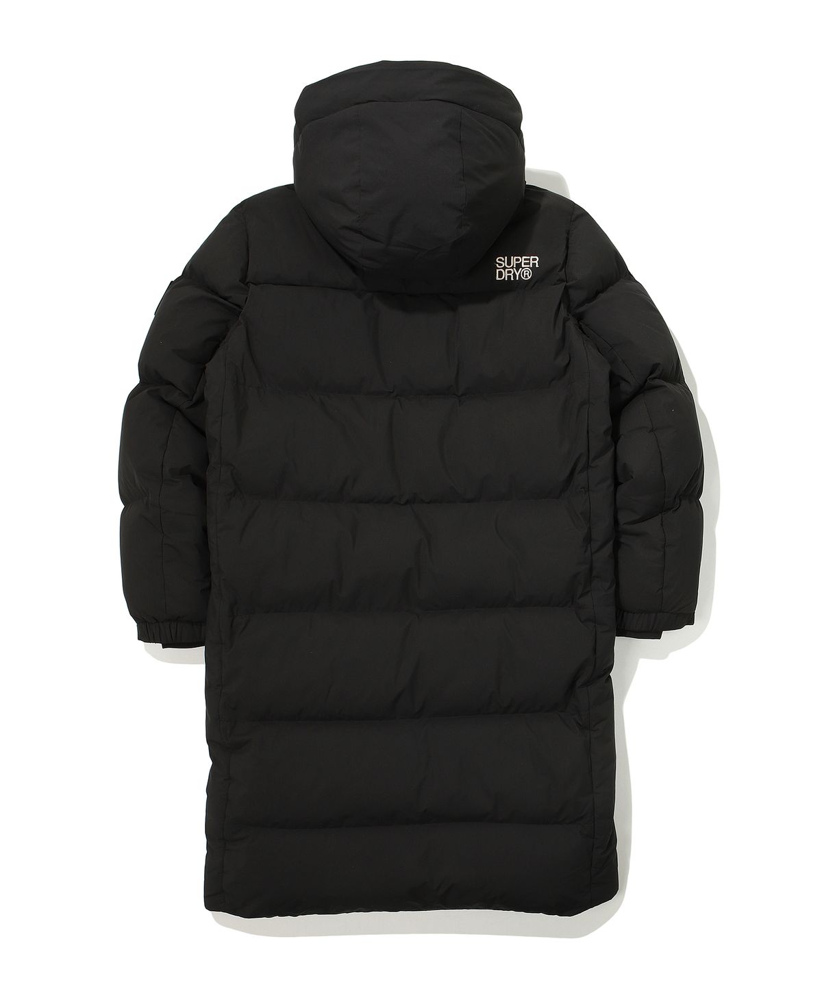 슈퍼드라이(SUPERDRY) 에센셜 덕다운 롱패딩 블랙